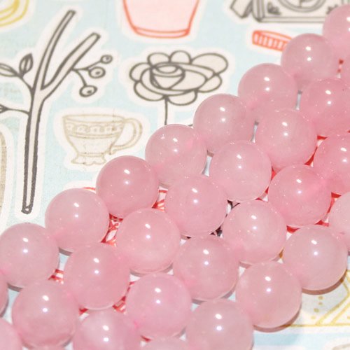 Бусины Розовый кварц, шар гладкий, 1 см *оптом дешевле*, уп. 38 штук - antifabrika.ru