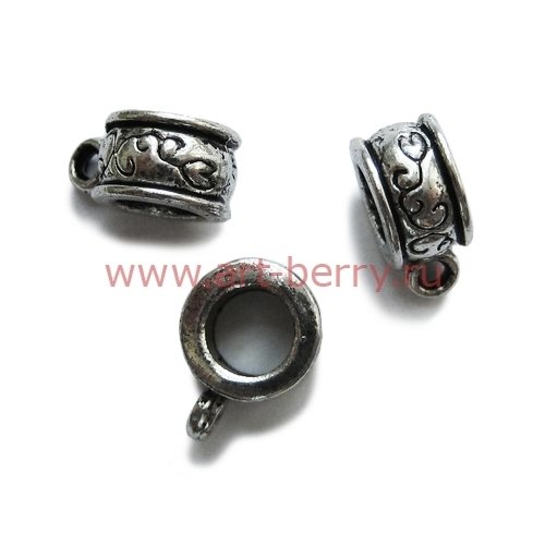 Бейл "пандора", 13х9мм, d отв.5,5мм, античное серебро, 1шт - art-berry.ru