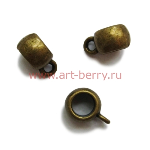 Бейл "бочонок", 11х5мм, d отв.5,5мм, бронза, 1шт - art-berry.ru
