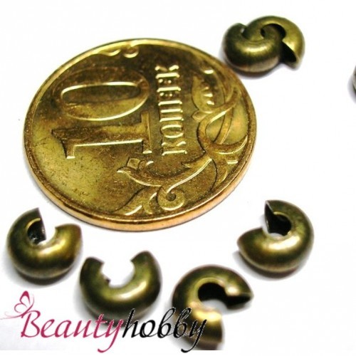 Крышки кримпов.Цвет - бронза.. - beautyhobby.ru