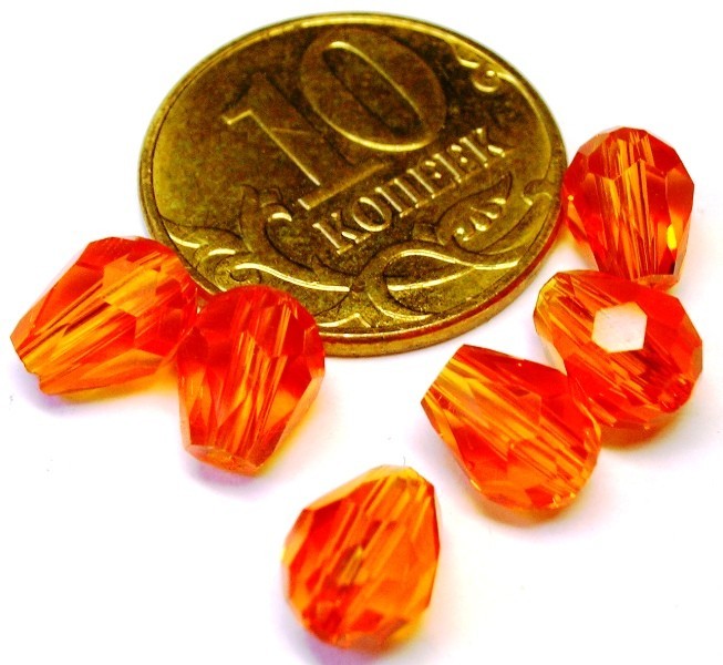 Капли оранжевые 8*6 мм. - beautyhobby.ru