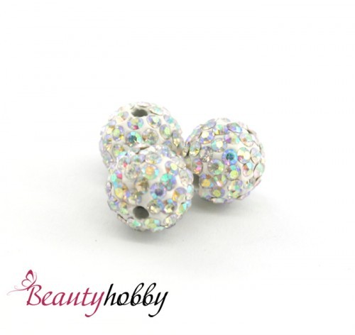 Шамбала белая AB с ювелирными стразами. - beautyhobby.ru