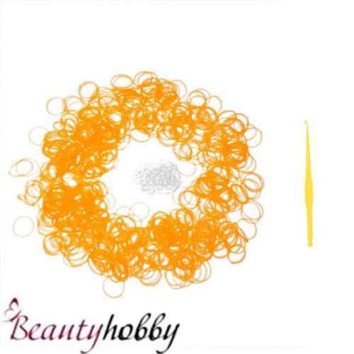 Loom набор № 20 с крючком, для плетения браслетов rainbow loom band ОРАНЖЕВЫЙ. - beautyhobby.ru