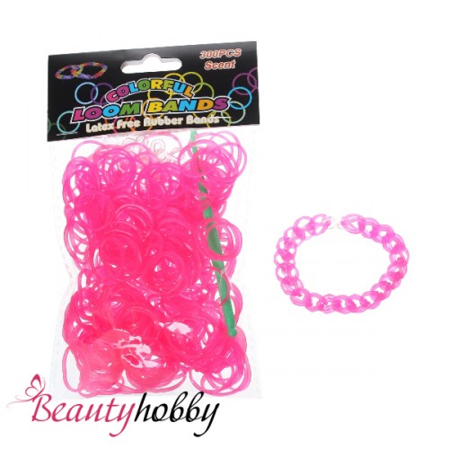 Loom Набор № 31 для плетения rainbow loom браслетов ЯРКО-РОЗОВЫЙ. - beautyhobby.ru