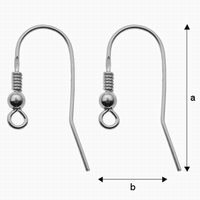Серебро 925, крючки для серёг с пружинкой и шариком 25мм - biser.ru