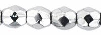 Бусины чешские стеклянные гранёные серебряные 27000 4мм - biser.ru