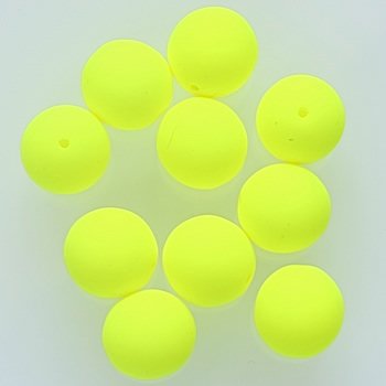 Бусины чешские стеклянные круглые неоновые жёлтые непрозрачные матовые 10мм - biser.ru