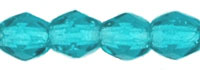 Бусины чешские стеклянные гранёные сине-зелёные прозрачные 60150 4мм - biser.ru