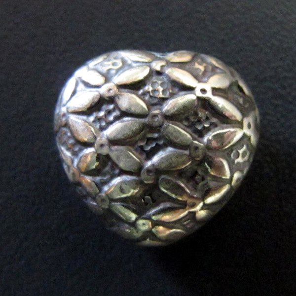 Бусина Бали Батик Сердце 14 мм серебро 925 - shvenzy.ru