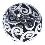 Бусина металлическая "Завитки" №4, 18 мм, цвета античного серебра 1шт - vvstyle.ru