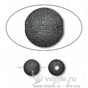Бусина "Звездная пыль" металлическая черная 8мм, 1шт - vvstyle.ru