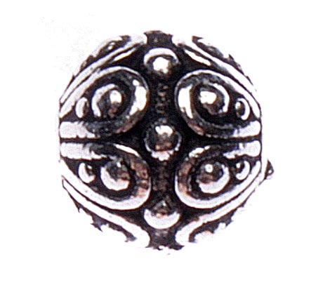 Бусина металлическая №76, 11 мм, цвета античного серебра 1шт - vvstyle.ru