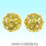 Бусина металлическая полая Леопардовая 20мм, цвета золота 1шт - vvstyle.ru