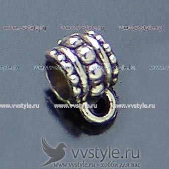 Держатель кулона (Бейл) с петлей Pandora 1, цвета серебра античного 1шт. - vvstyle.ru