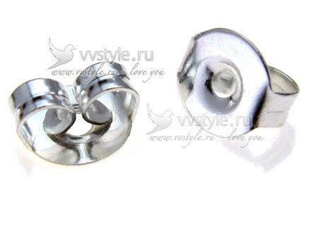 Заглушки металлические круглые, ограничители для серег 5мм. 1 шт - vvstyle.ru