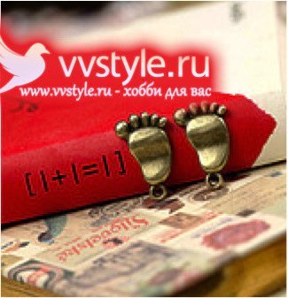 Подвеска Пяточки, Винтаж, бронза античная 1шт. - vvstyle.ru