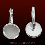 Швензы петли с платформой ∅12мм и застежкой цвета серебра 1пара - vvstyle.ru
