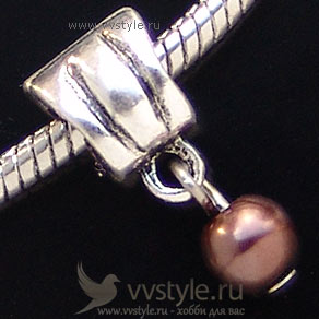 Бусина Pandora с подвеской №20, цвета серебра античного 1шт. - vvstyle.ru