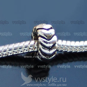 Бусина Pandora рондель №95, цвета серебра 1шт. - vvstyle.ru