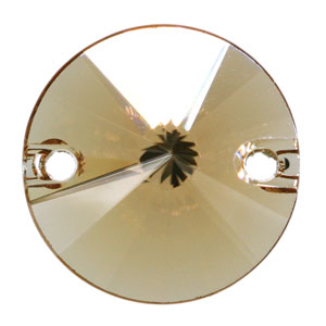 Стразы Swarovski Rivoli 12мм Топаз c двумя отверстиями 1шт - vvstyle.ru